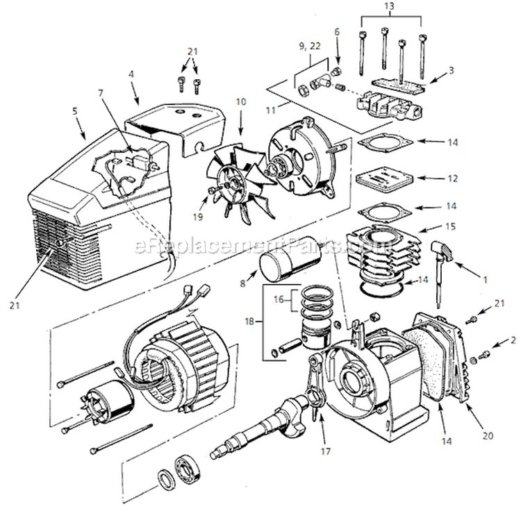 Page B Diagram and Parts List for FP200000AV 1999 Campbell Hausfeld Compressor